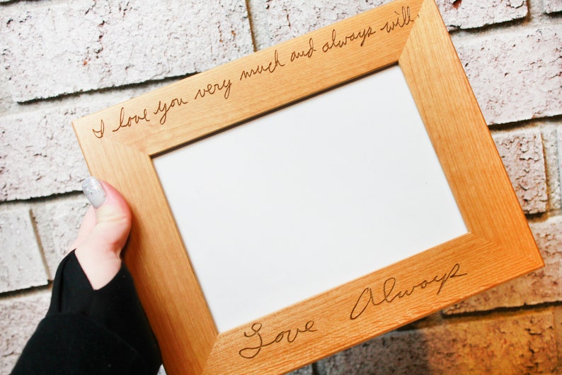 Custom Handwriting Photo Frame, Laser Engraved Memorial Gift - Etsy