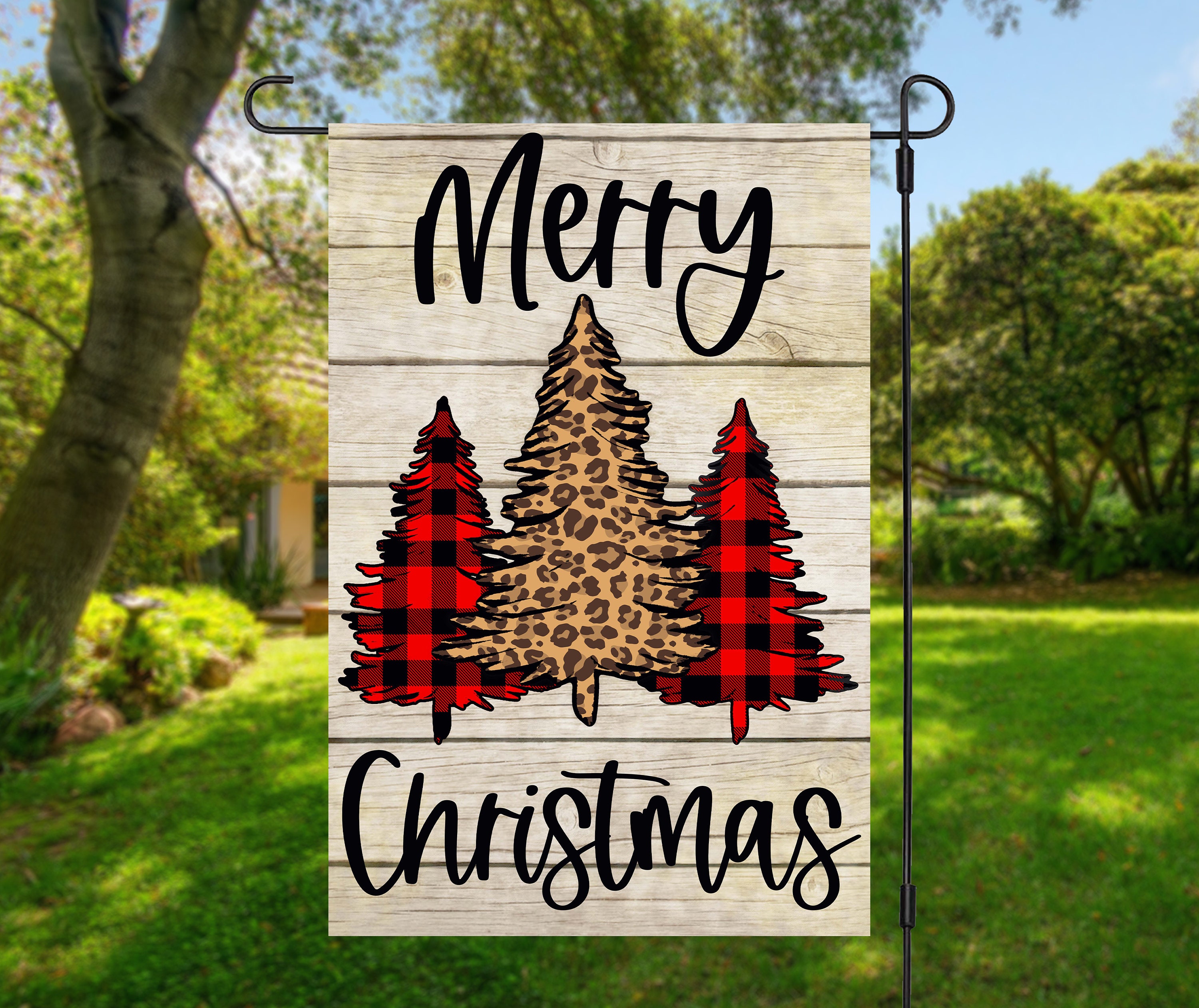 Weihnachtsflagge Outdoor 71x101 Cm – Doppelseitig, Rustikal, Für Garten & Veranda