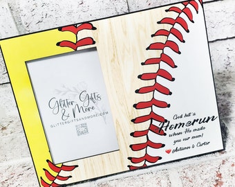 Mother's day softball baseball frame, God hit a homerun, you as my mom, Picture frame for mom, Mother's day gifts 2024, personalized frame