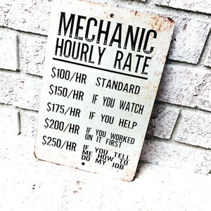 Mechanic Rules Metal Sign, Indoor/Outdoor metal signs, Garage Gifts, Gifts for him, Funny Metal Signs, Garage Decor, Metal Signs, funny gift image 8