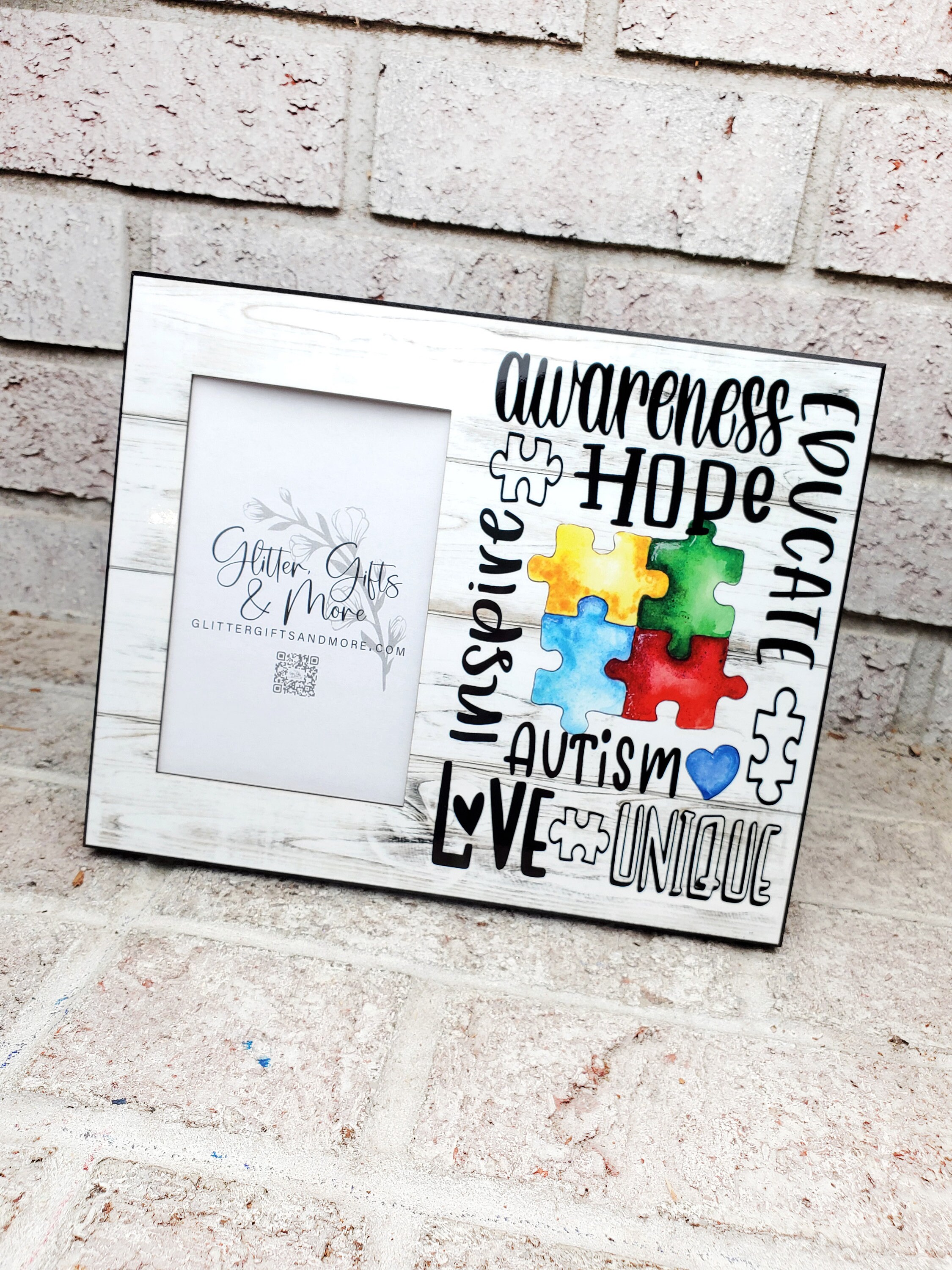 Autism Awareness Photo Frame, Puzzle Piece Keepsake - Etsy