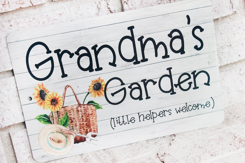 Grandma's Garden outdoor metal Garden sign, Indoor/Outdoor metal yard signs, Grandma's Garden, Little Helpers Welcome, Mothers day gift image 6