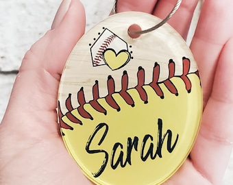Softball Bag Tag - Individueller Acryl Schlüsselanhänger