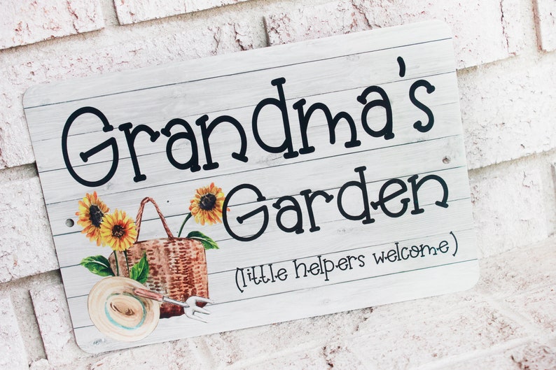 Grandma's Garden outdoor metal Garden sign, Indoor/Outdoor metal yard signs, Grandma's Garden, Little Helpers Welcome, Mothers day gift image 10