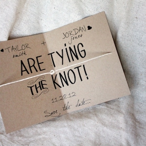 Nudo ecológico para guardar la fecha, nudo de corbata rústico para boda, regalo de fecha kraft, nudo kraft para atar, nudo kraft para atar, juego de 45