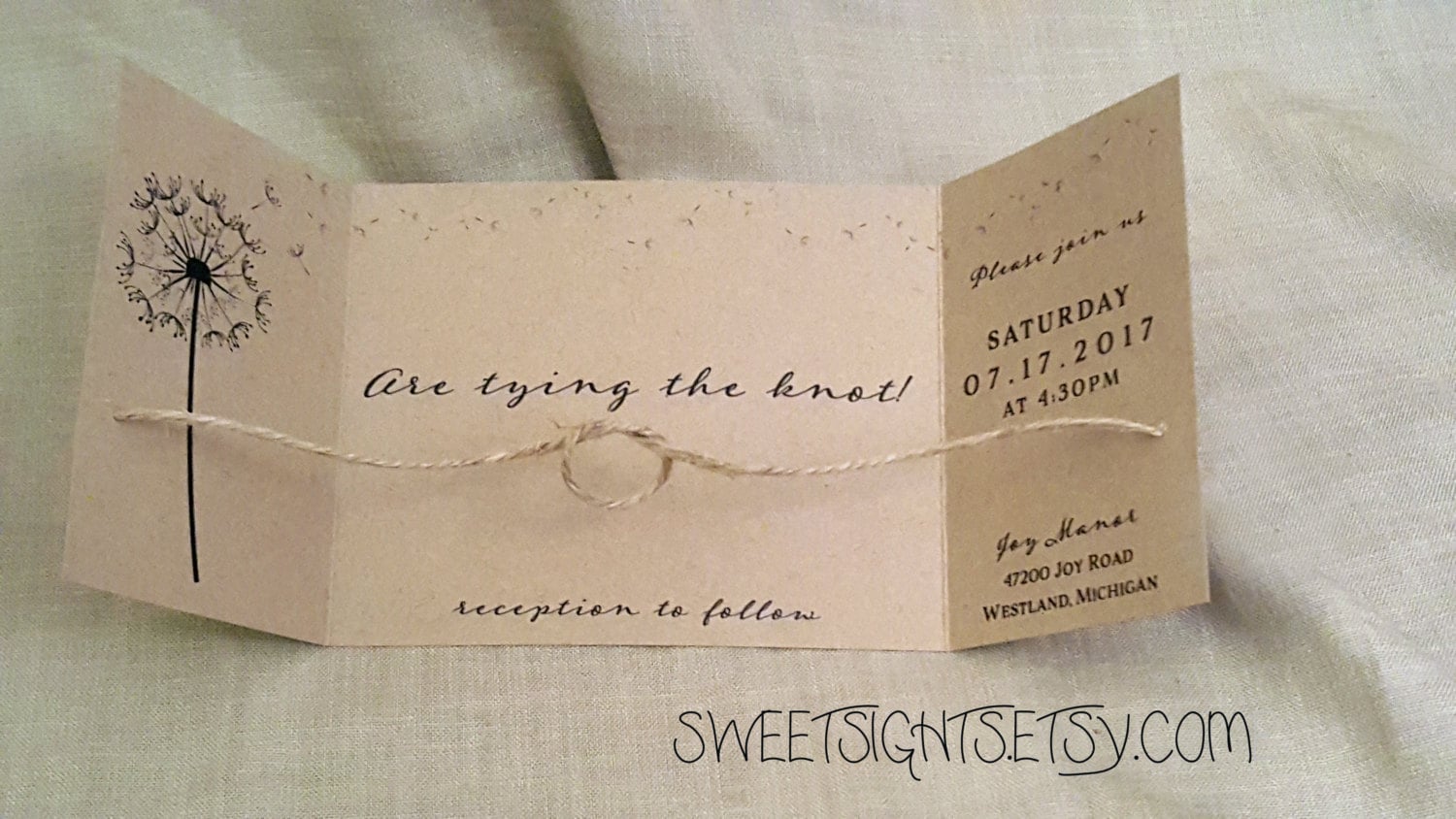 60 Tying the knot Invitations // Knot Wedding Invitation Set Etsy