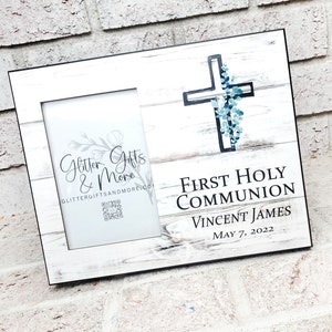 Communion keepsake frame, Sacrament gifts, Baptism Frame, Personalized frame, Christening Frame, Confirmation Gift for boys, frame with name