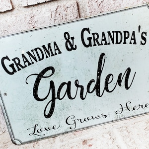 Grandma&#39;s Garden, Metal Signs, Custom metal garden sign, metal yard sign, Grandpa&#39;s garden, teal garden sign, spring yard decor, summer sign