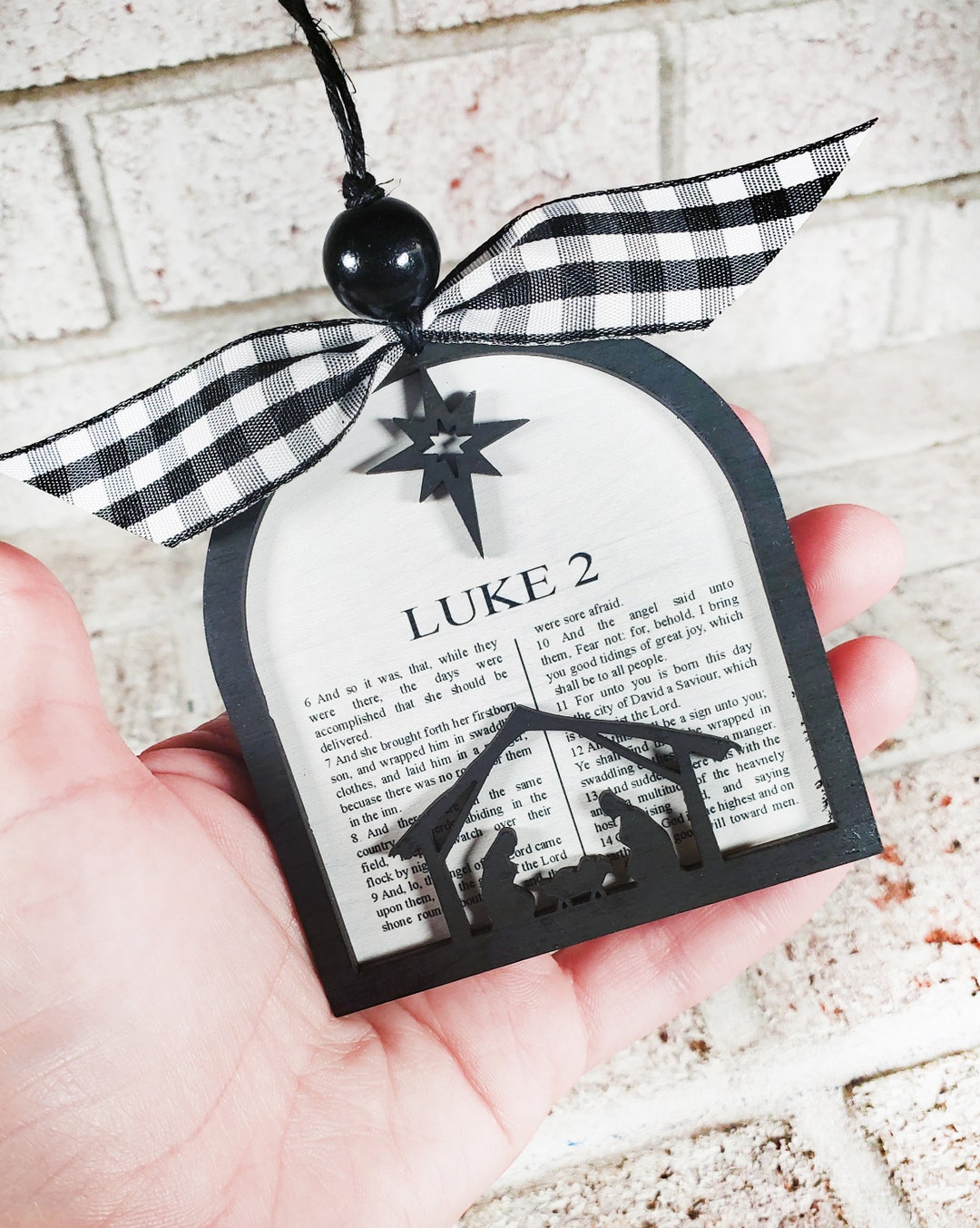 Nativity Ornament, Luke 2 Christmas Ornament, Biblical Ornaments