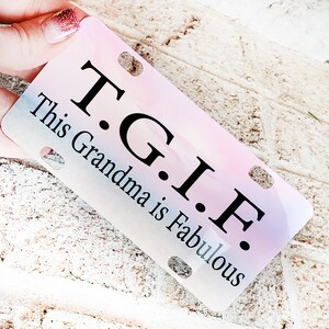 Matrícula mini "Fabulosa abuela", matrícula personalizada, cuadros de bicicleta, cuadros de triciclo, jubilación, TGIF, regalos para el Día de la Madre, matrícula de tarjeta de golf