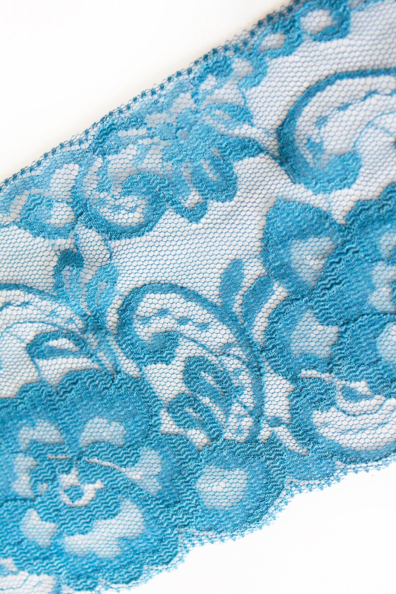 Steel Blue Lace Trim 3.5 Inches Wide and 3 Yards Long Wedding - Etsy