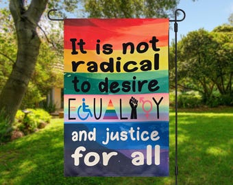 Equality Justice Garden Flag 12x18 – LGBTQ+ Pride, Inclusive Decor
