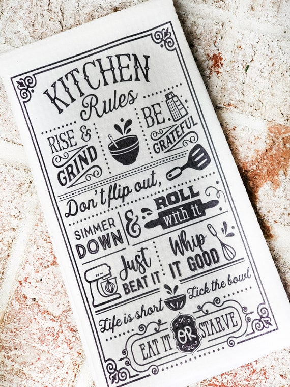 Today's Menu: Eat it or Starve Dish Towels- Set of 2 Microfiber