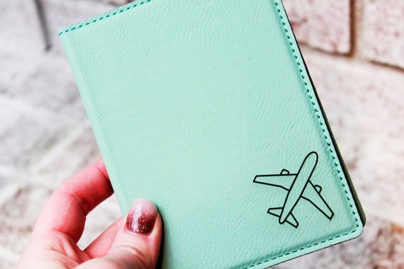Initial Damask Genuine Leather Passport Cover Personalized