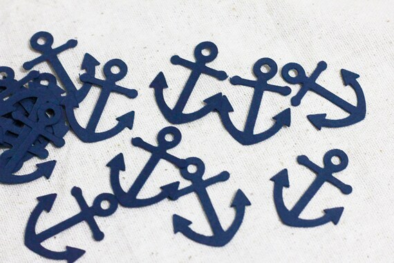 Anchor Confetti Navy Blue Party Supplies Nautical Party Etsy