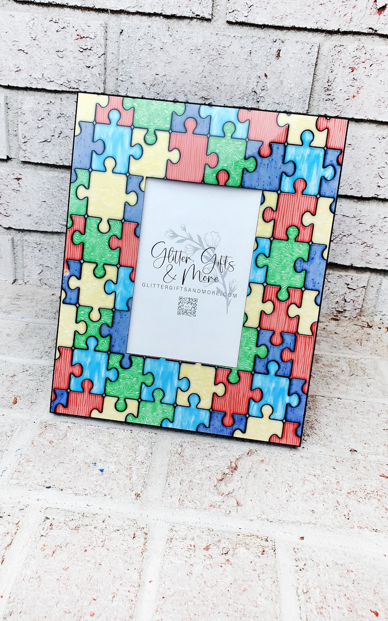 Autism Awareness Photo Frame, Colorful Puzzle Piece Design, 4x6 - Etsy