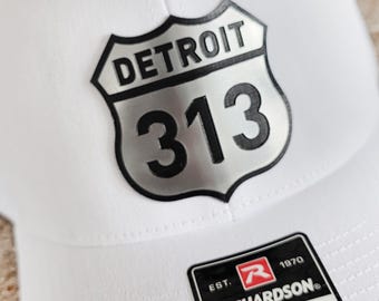 Detroit hat, 313 Snapback Trucker Hat | Motown trucker Cap | motor City trucker hat | Detroit grit Gift, Michigan Gifts