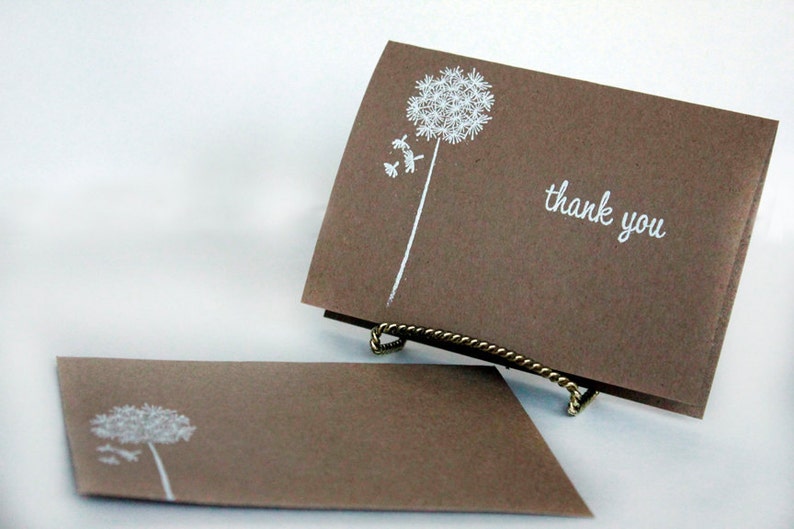 Simple Thank You Cards Set of 10 // Thank You Note Card // Blank Notecards // Simple Card Set // Stationary // Rustic Wedding Thank You Card image 2