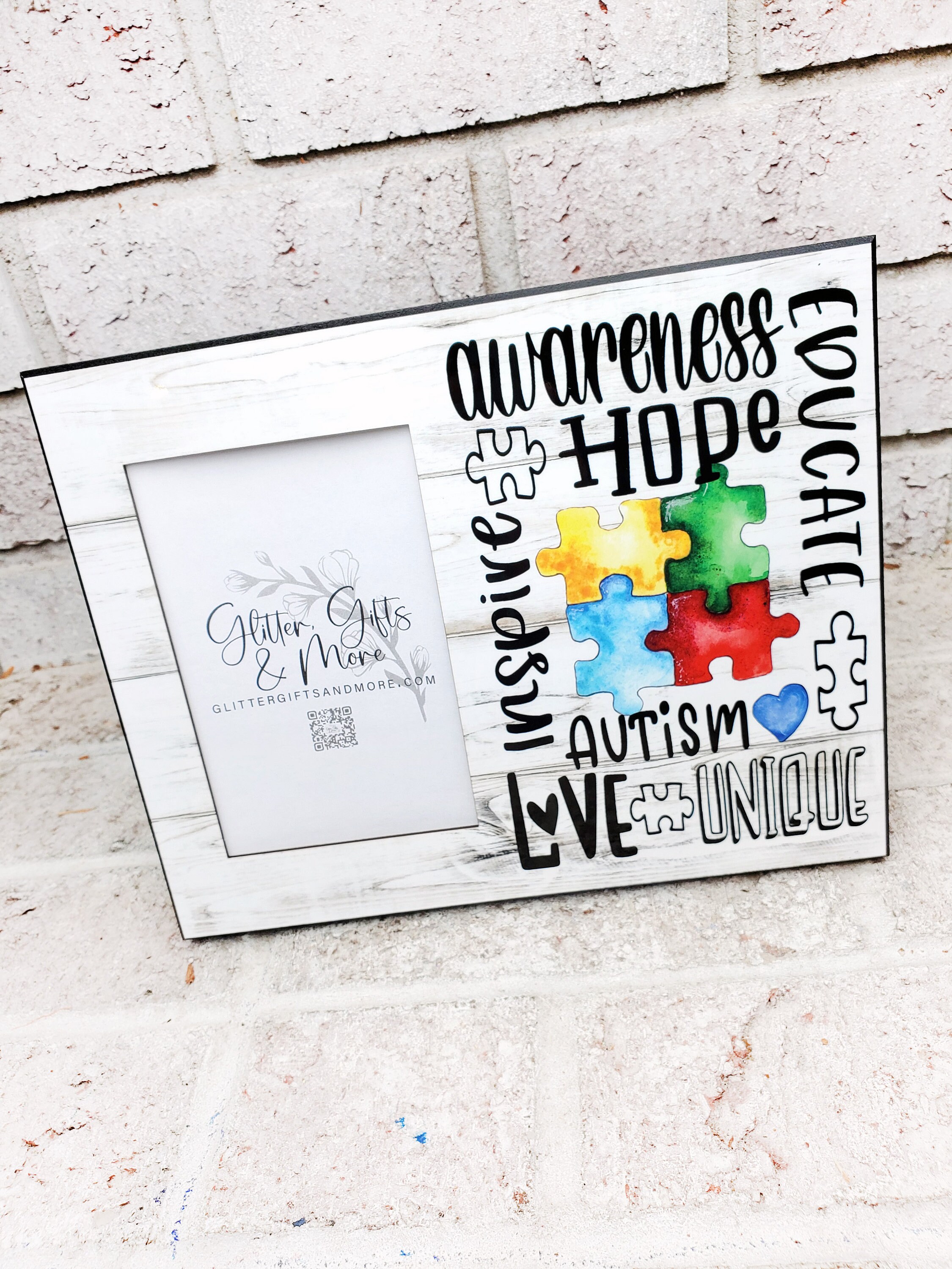 Autism Awareness Photo Frame, Puzzle Piece Keepsake - Etsy