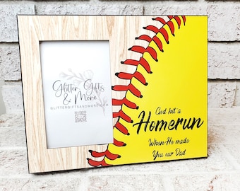 Softbal vader fotolijst, vaderdagcadeau, custom coachcadeau