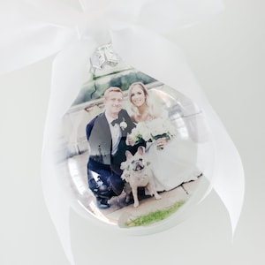 3 inch round glass ornament, floating picture ornament, glass photo globe, Christmas Keepsake, Christmas Traditions, Christmas Gift Ideas