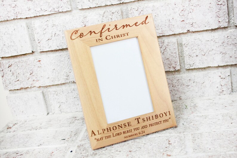 Personalized Confirmation Picture Frame, Engraved Wood Photo Frame - Etsy