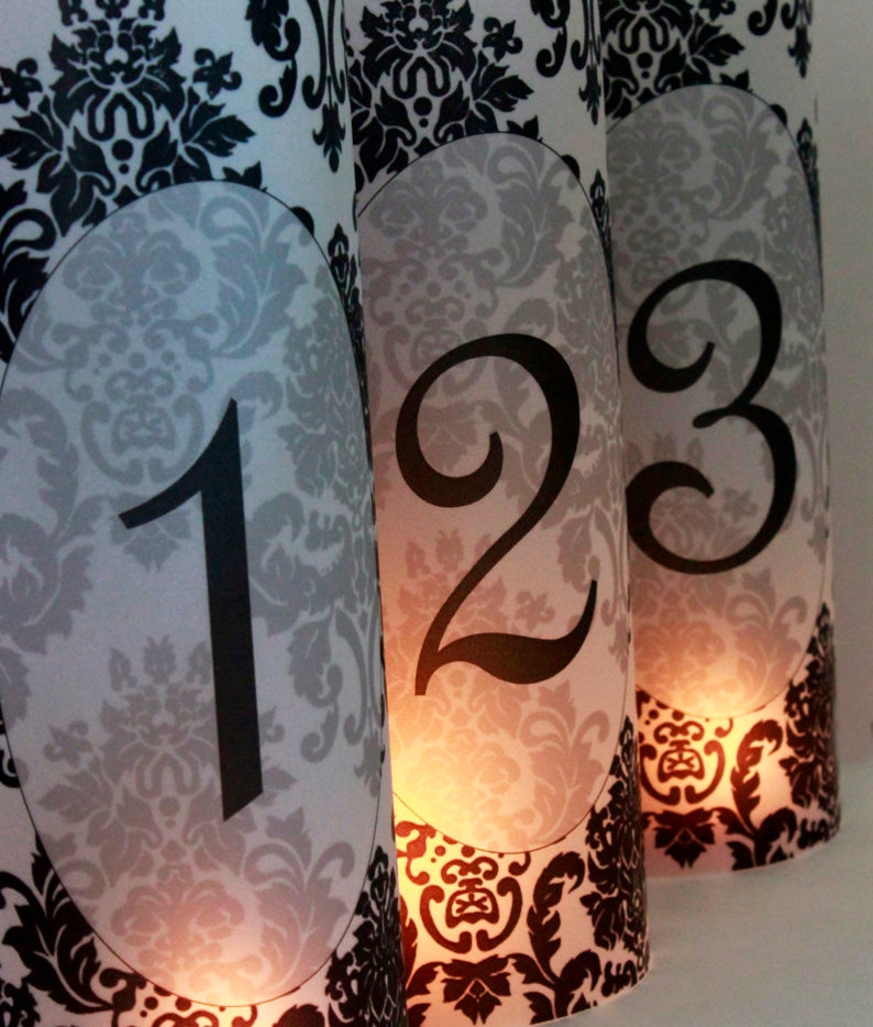 Short Damask Luminaries Set of 10 Damask Party Decorations Etsy Canada