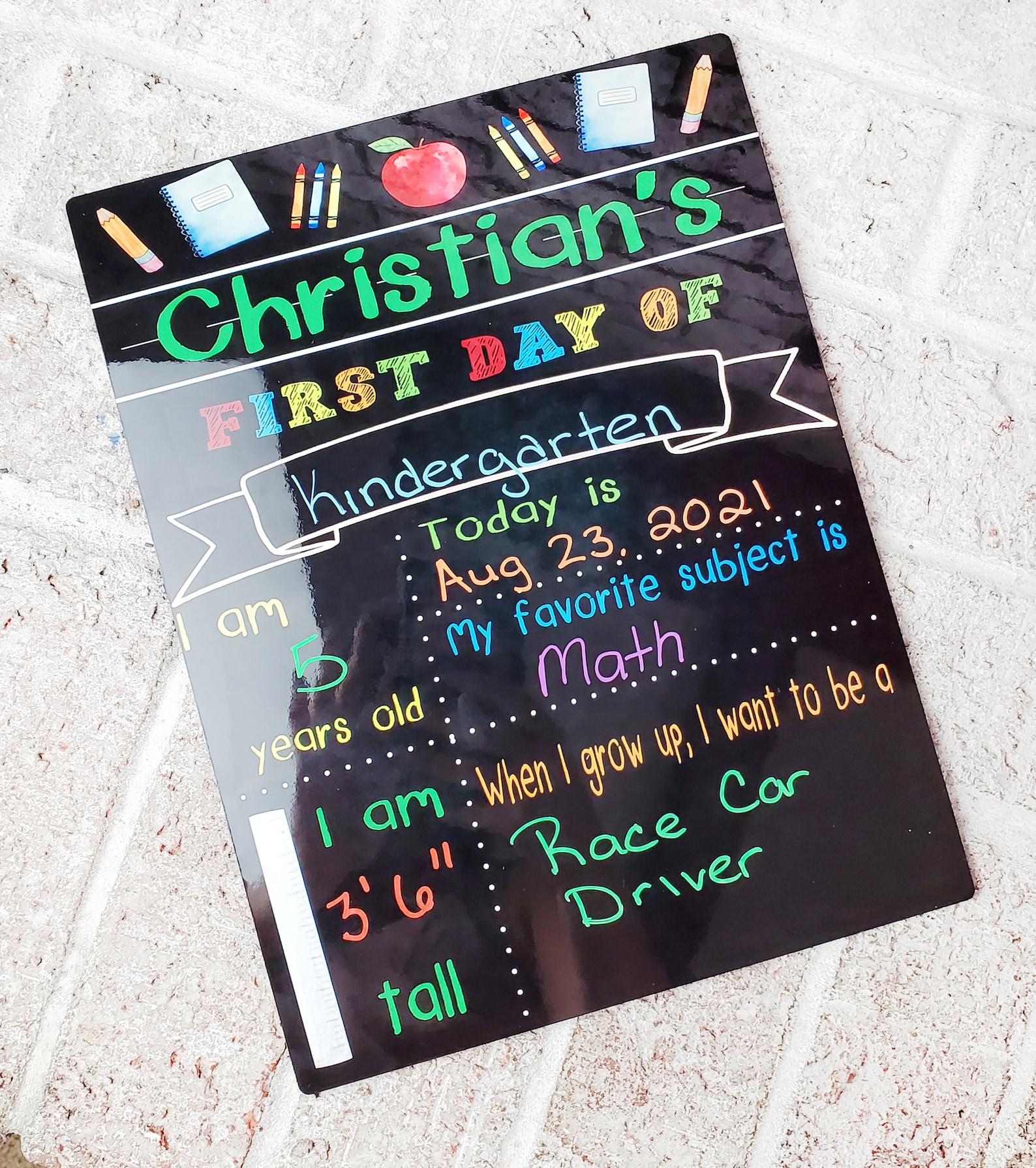 First Day of School Dry Erase Board First Day of School Etsy