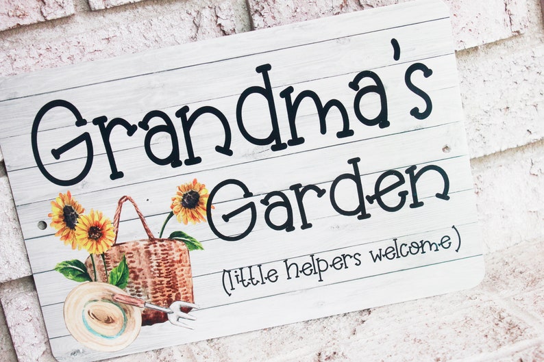 Grandma's Garden outdoor metal Garden sign, Indoor/Outdoor metal yard signs, Grandma's Garden, Little Helpers Welcome, Mothers day gift image 9