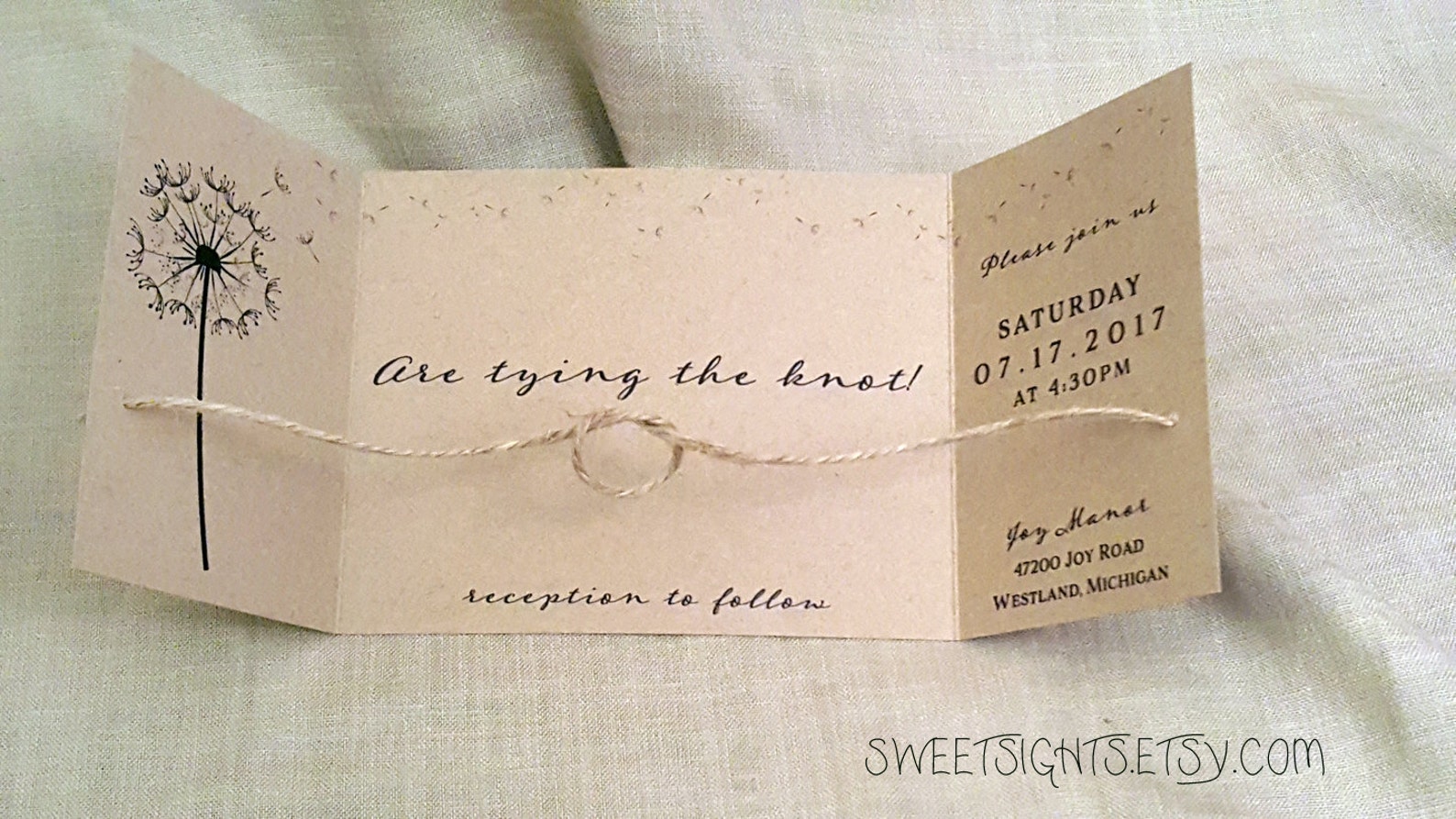 Tying the Knot Invitation Set of 50 Rustic Invitations Etsy