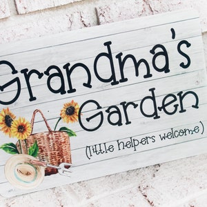 Grandma's Garden outdoor metal Garden sign, Indoor/Outdoor metal yard signs, Grandma's Garden, Little Helpers Welcome, Mothers day gift image 3