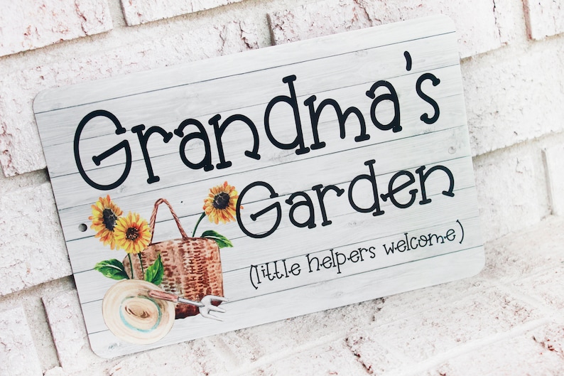 Grandma's Garden outdoor metal Garden sign, Indoor/Outdoor metal yard signs, Grandma's Garden, Little Helpers Welcome, Mothers day gift image 3