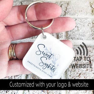 Custom NFC Keychain | Digital Business Card Tag | Scan to Share Key Chain | Smart Contactless Keychain for Small Business, Tap key chain