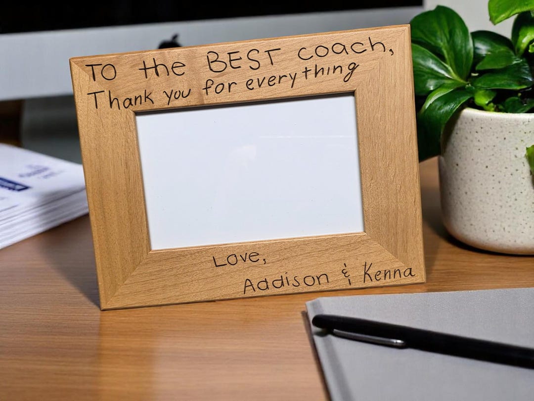 Custom Writing Engraved for Coach Gift Frame – Handwritten Engraved ...