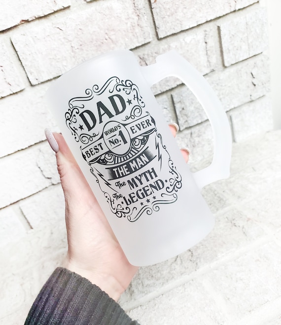 Lets Make Memories Personalized Bears Frosted Beer Mug for Father’s Day Customize with Names for Dad Grandpa 16 oz 