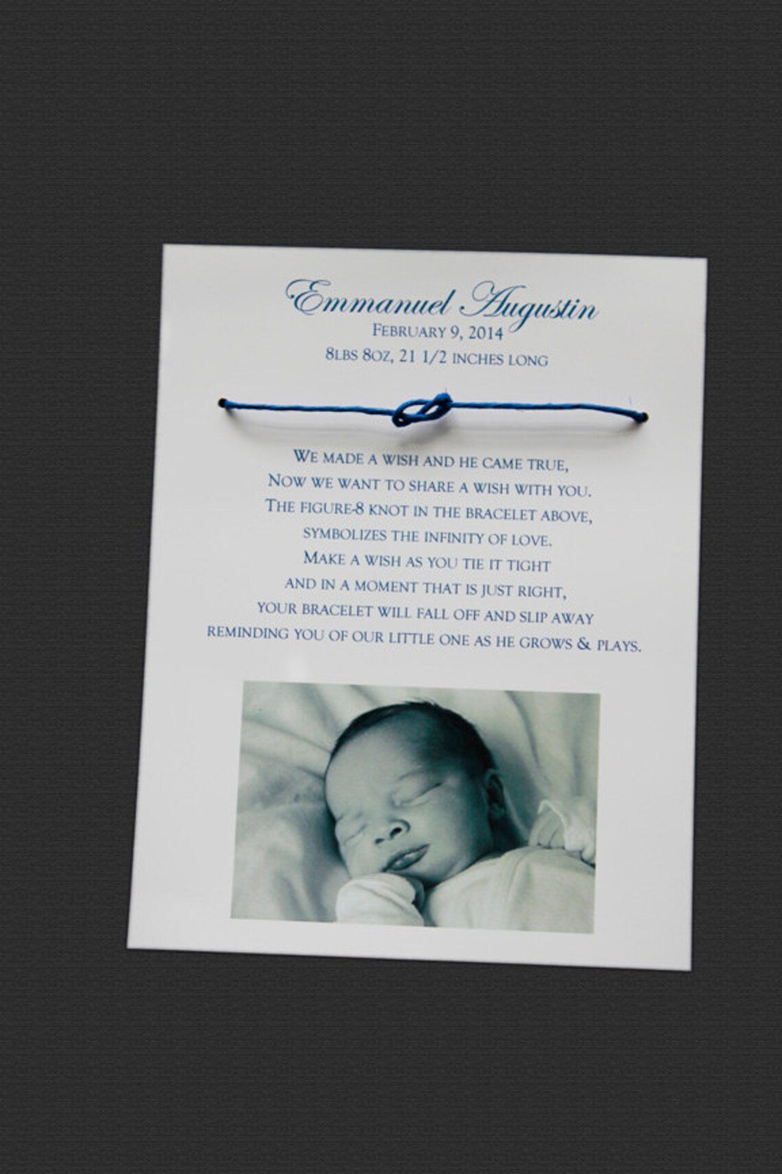 Birth Announcements New Baby Wish Bracelet Party Favors Baby Etsy