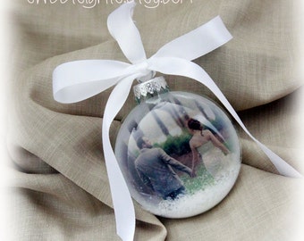 Custom photo ornament, Picture Christmas Ornament, photo bauble, First Married Christmas, First Christmas, personalized picture ornaments