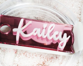 Custom Name plate for Tumbler, 40 ounce tumbler plate, Cute Name for Tumbler Top, Personalized teenage gifts for her, teen girl gift