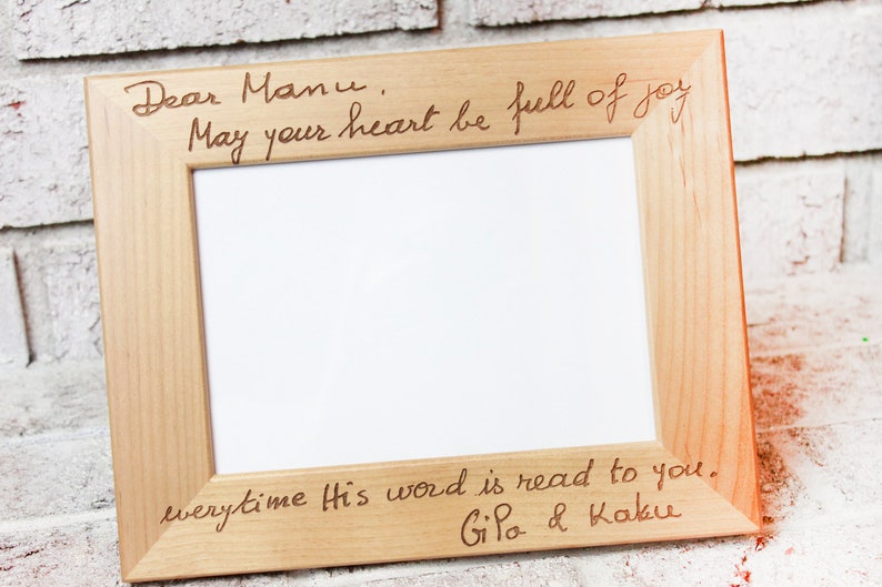 Engraved Handwriting Photo Frame, Personalized Memorial Gift (5x7) - Etsy