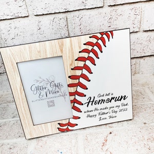 Father's Day Gifts, 2022 father's day, Baseball Dad, God hit a homerun, Father's day frame, baseball coach gifts, coaches frames, team frame