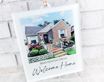 Welcome Home First Home Christmas Ornaments, Instant film inspired style, New home gift, House warming, House closing, first time home buyer