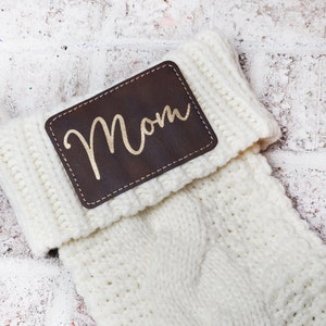 Personalized Stocking, Custom Farmhouse Stocking, Knit stocking, stocking with name, white & gold stocking, fireplace decor, Christmas sock