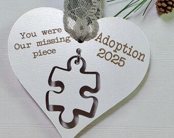 Adoption Ornament 2025 – Heart Puzzle, Gotcha Day Keepsake