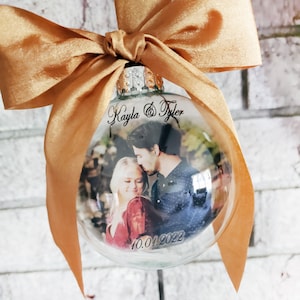 Bildornament, rundes Glasornament, schwimmende Fotoornamente, Familien-Weihnachtsverzierung, erstes Ornament, Bildgeschenke, Weihnachtsfoto