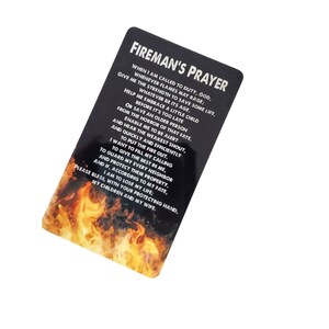 Feuerwehrgebet Metall Brieftascheneinsatz, Metalleinsatz, Visitenkarte aus Metall, Geschenke für ihn, Brieftascheneinsatz in Visitenkartengröße, Feuerwehrmanngeschenk