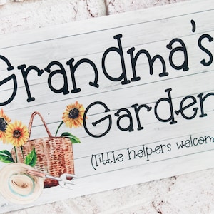 Grandma's Garden outdoor metal Garden sign, Indoor/Outdoor metal yard signs, Grandma's Garden, Little Helpers Welcome, Mothers day gift image 2