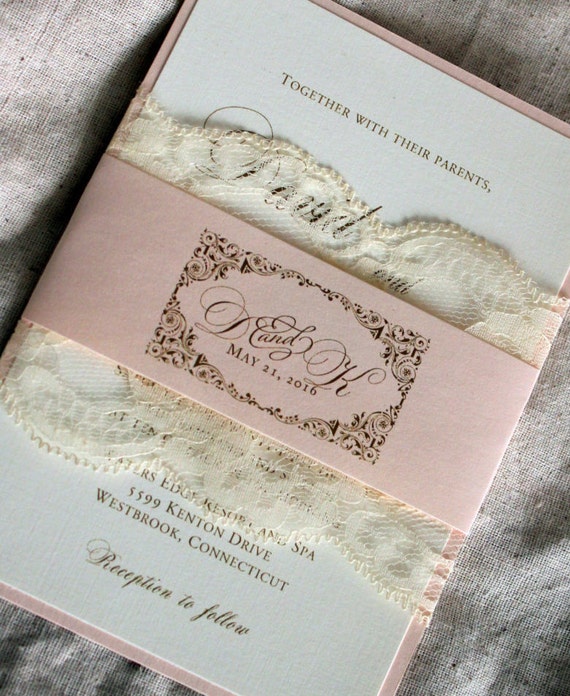 pink and gold invitations