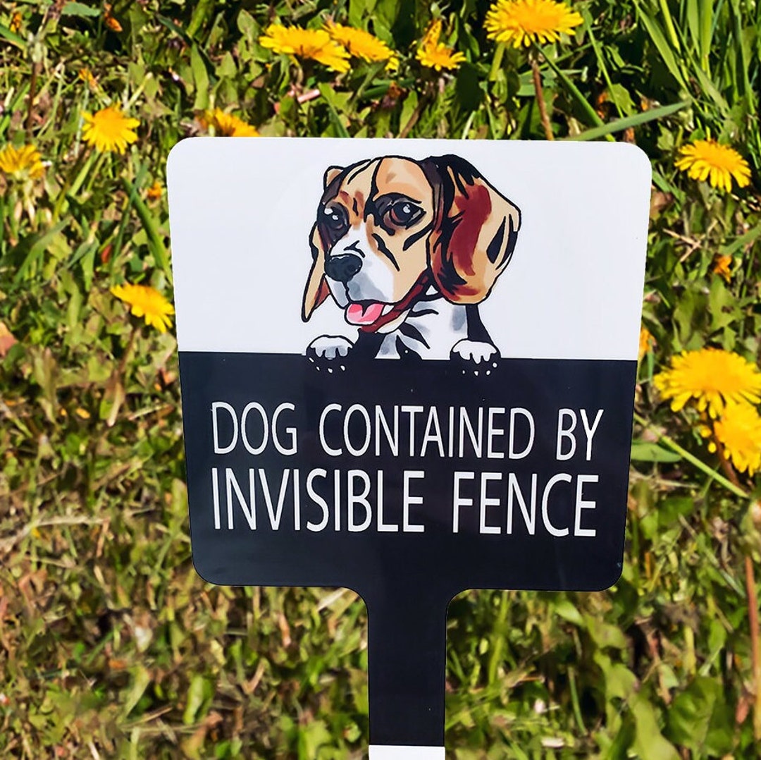 Beagle Invisible Fence Metal Stake, Small Metal Stake, Beware of Dog