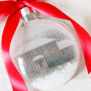 Décoration de Noël souvenir, décorations de Noël, boules de verre avec photos, décorations de Noël, photos de la première maison