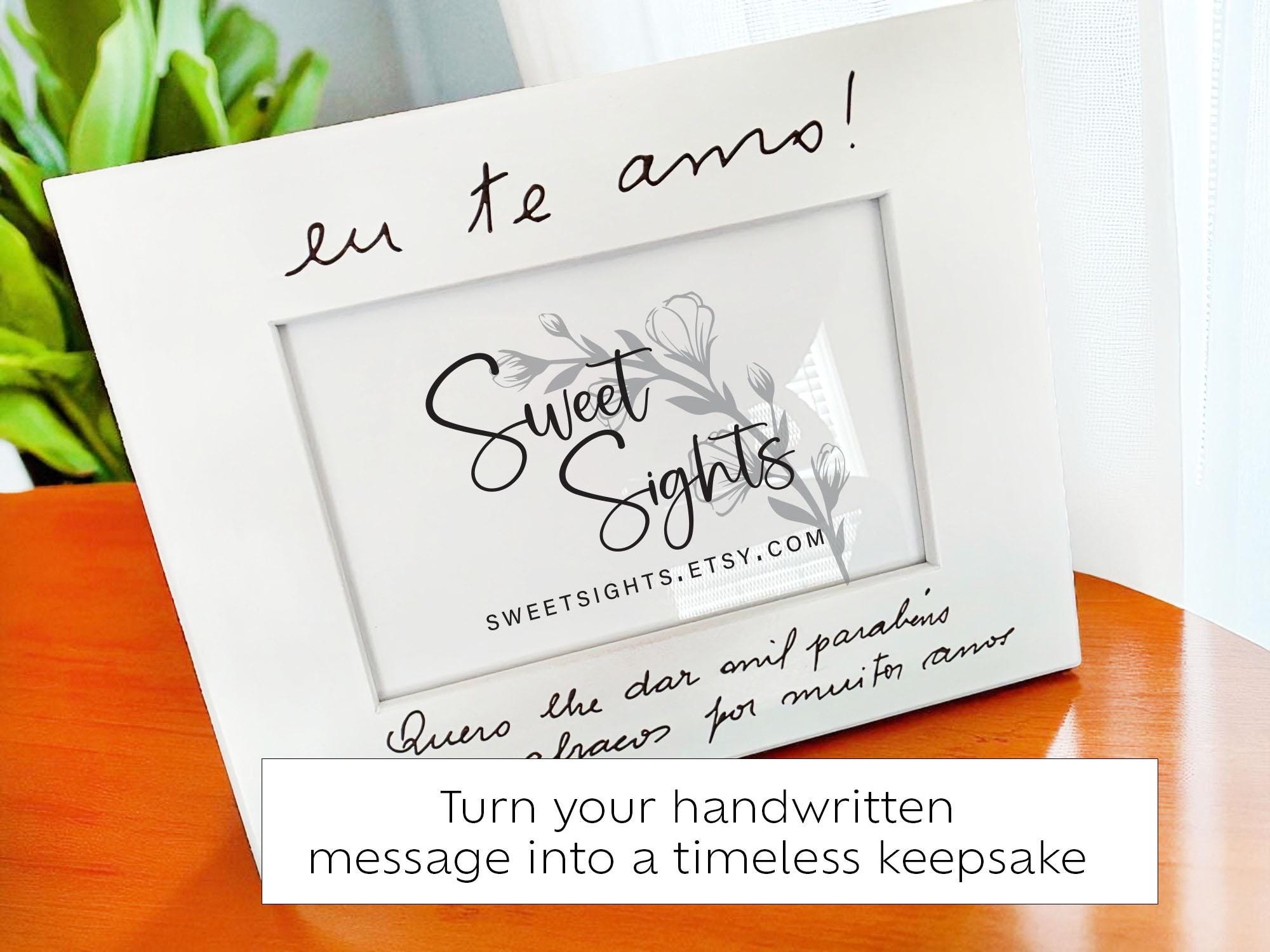 Engraved Handwriting Photo Frame | Personalized Memorial Keepsake Gift ...